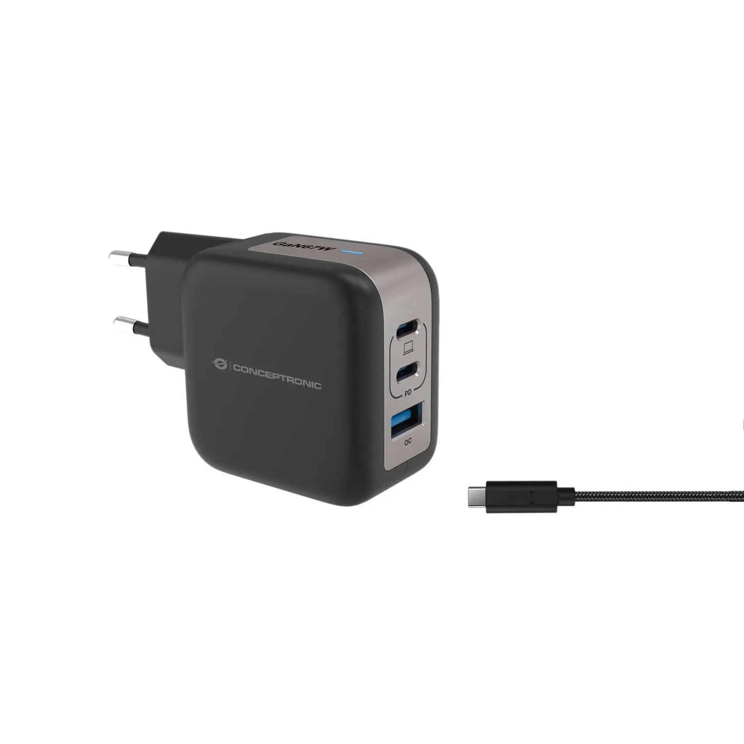 B-Ware Conceptronic Ladegerät Netzteil Usb Ladeadapter Schwarz 3 Port 150 Cm Kabel - 4015867236512