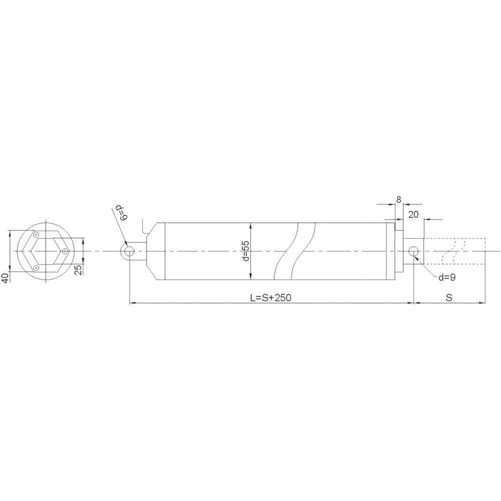 Drive System Europe by MSW Elektrozylinder DSAK4-24-100-500-IP54 24 VDC 500 mm - 4016132683789