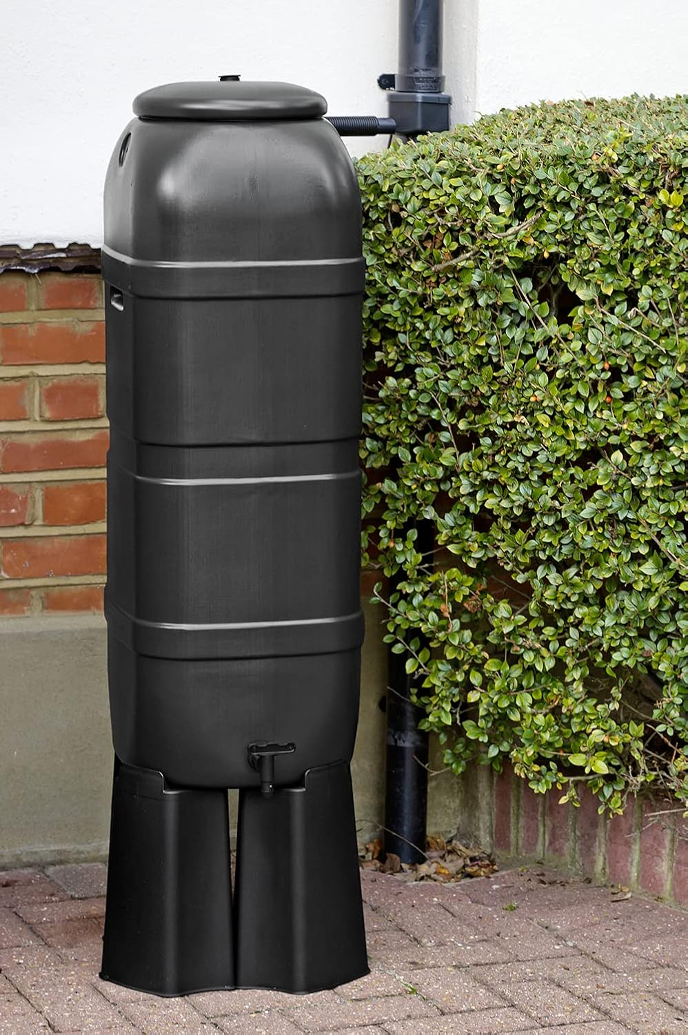 Kreher Regensammler Wassertonne Regentonne 100 L Standfuß Füllautomat Schwarz B-Ware - 4017787899488