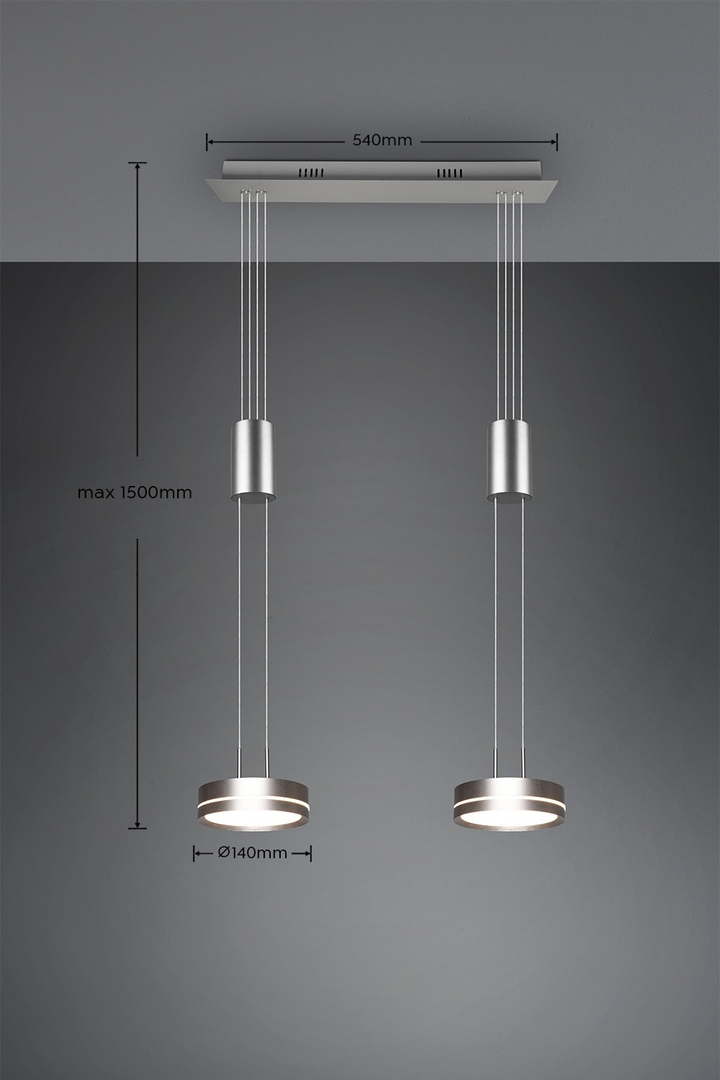 Trio Led Pendelleuchte Franklin Hängelampe Deckenleuchte Nickel 18 W Siehe Text B-Ware - 4017807510065