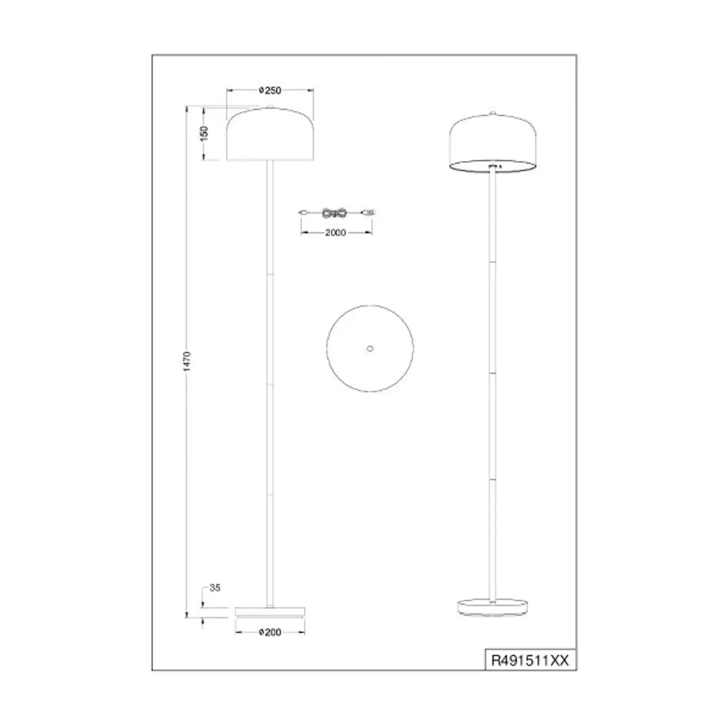 B-Ware Reality Stehleuchte Led Akku Standlampe Braun Metall Dimmbar Coffee Höhe 147 Cm - 4017807640915