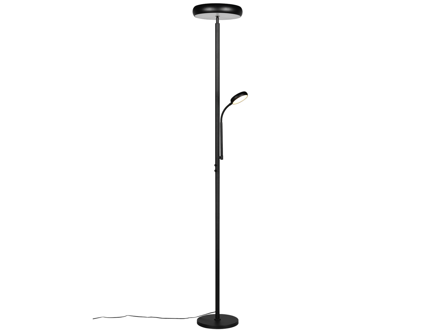 B-Ware Reality Stehleuchte Fluter Led Leselampe Palermo Schwarz Dimmbar Fernbedienung