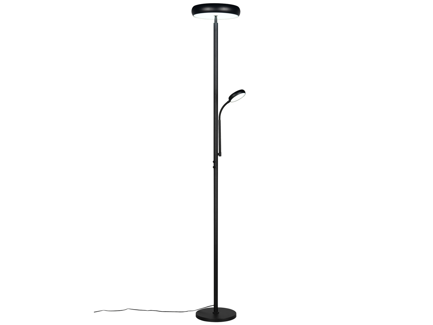 B-Ware Reality Stehleuchte Fluter Led Leselampe Palermo Schwarz Dimmbar Fernbedienung