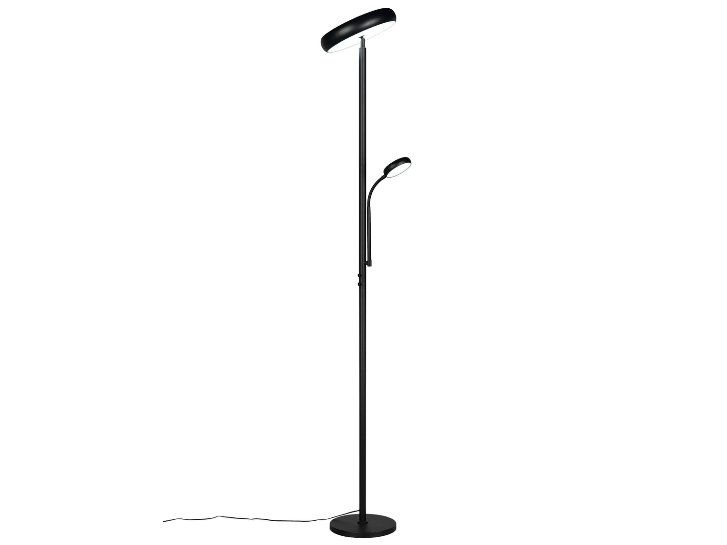 B-Ware Reality Stehleuchte Fluter Led Leselampe Palermo Schwarz Dimmbar Fernbedienung