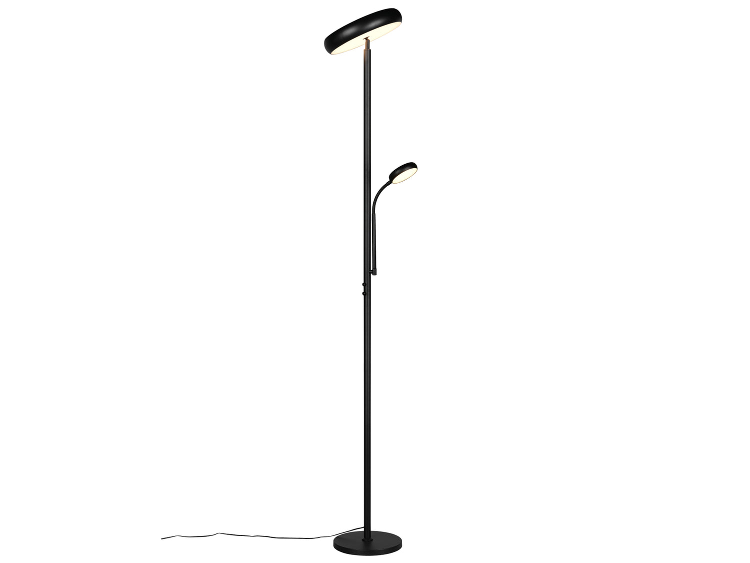 B-Ware Reality Stehleuchte Fluter Led Leselampe Palermo Schwarz Dimmbar Fernbedienung