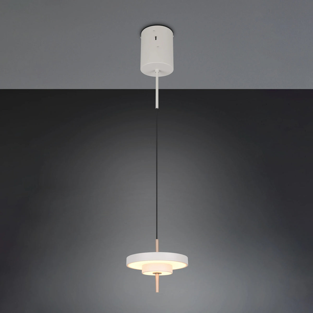 Trio Lighting Pendelleuchte Hängelampe LED Leuchte hellgrau Metall CCT dimmbar - 4017807655933