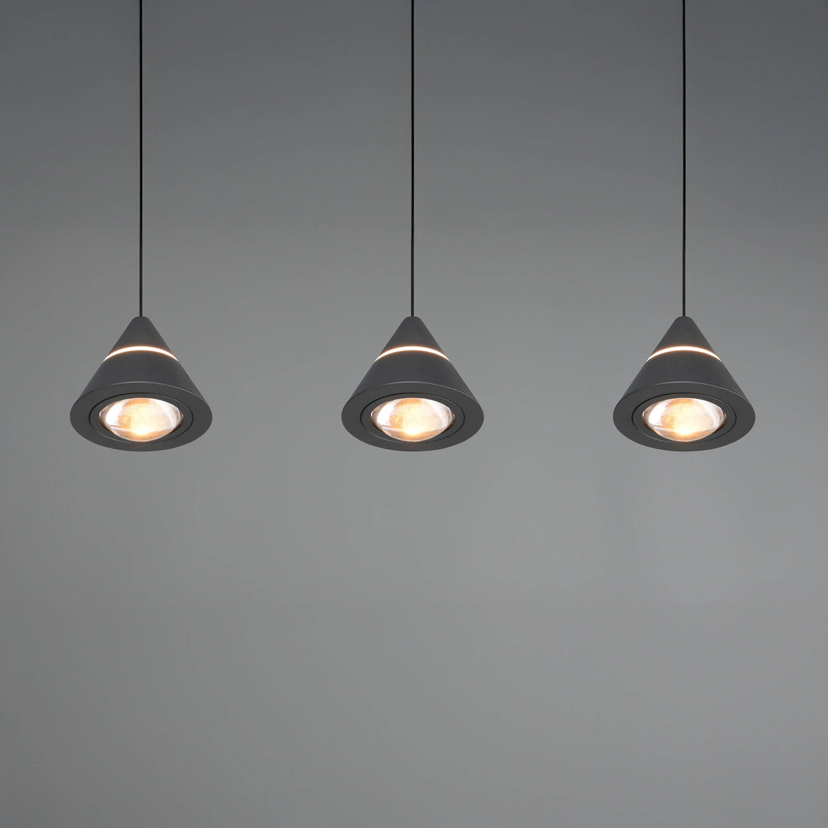 Trio Pendelleuchte Hängelampe LED Schwarz ROMEO Höhenverstellung CCT 3-flammig - 4017807667769