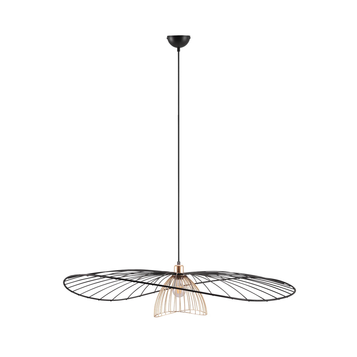 Trio Pendelleuchte Hängeleuchte Lauris Lampe Schwarz Metall E27 LED 100 cm - 4017807678093