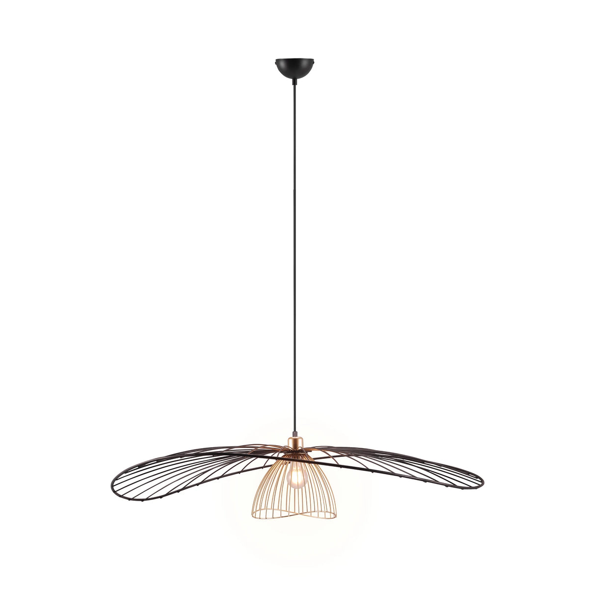 Trio Pendelleuchte Hängeleuchte Lauris Lampe Schwarz Metall E27 LED 100 cm - 4017807678093
