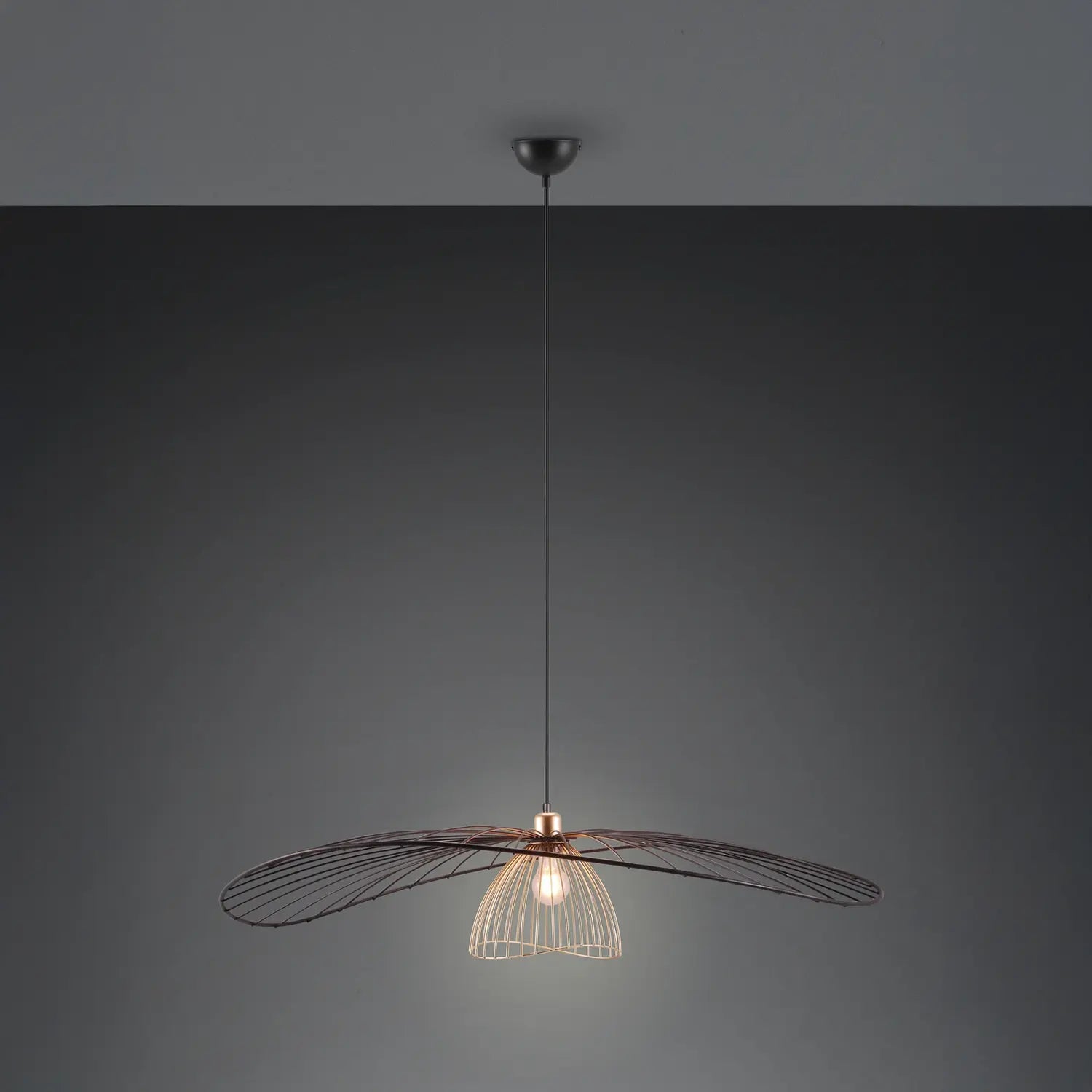 B-Ware Trio Pendelleuchte Hängeleuchte Lauris Lampe Schwarz Metall E27 Led 100 Cm - 4017807678093