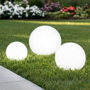 B-Ware Lindby Gartenleuchte LED Solarlampe Lago 3er Set Kugeln weiß Erdspieß 20-30cm