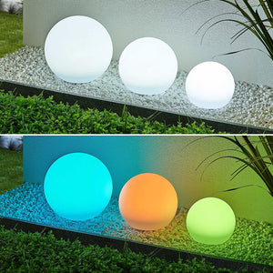 B-Ware Lindby LED Gartenlampe Außenleuchte Lago RGBW 3er Set Kugeln Erdspieß weiß 51cm