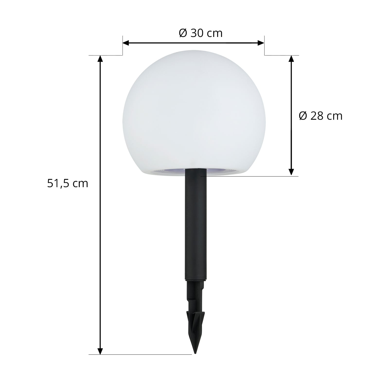 Lindby LED Gartenlampe Außenleuchte Lago RGBW 3er Set Kugeln Erdspieß weiß 51cm - 4251096567434