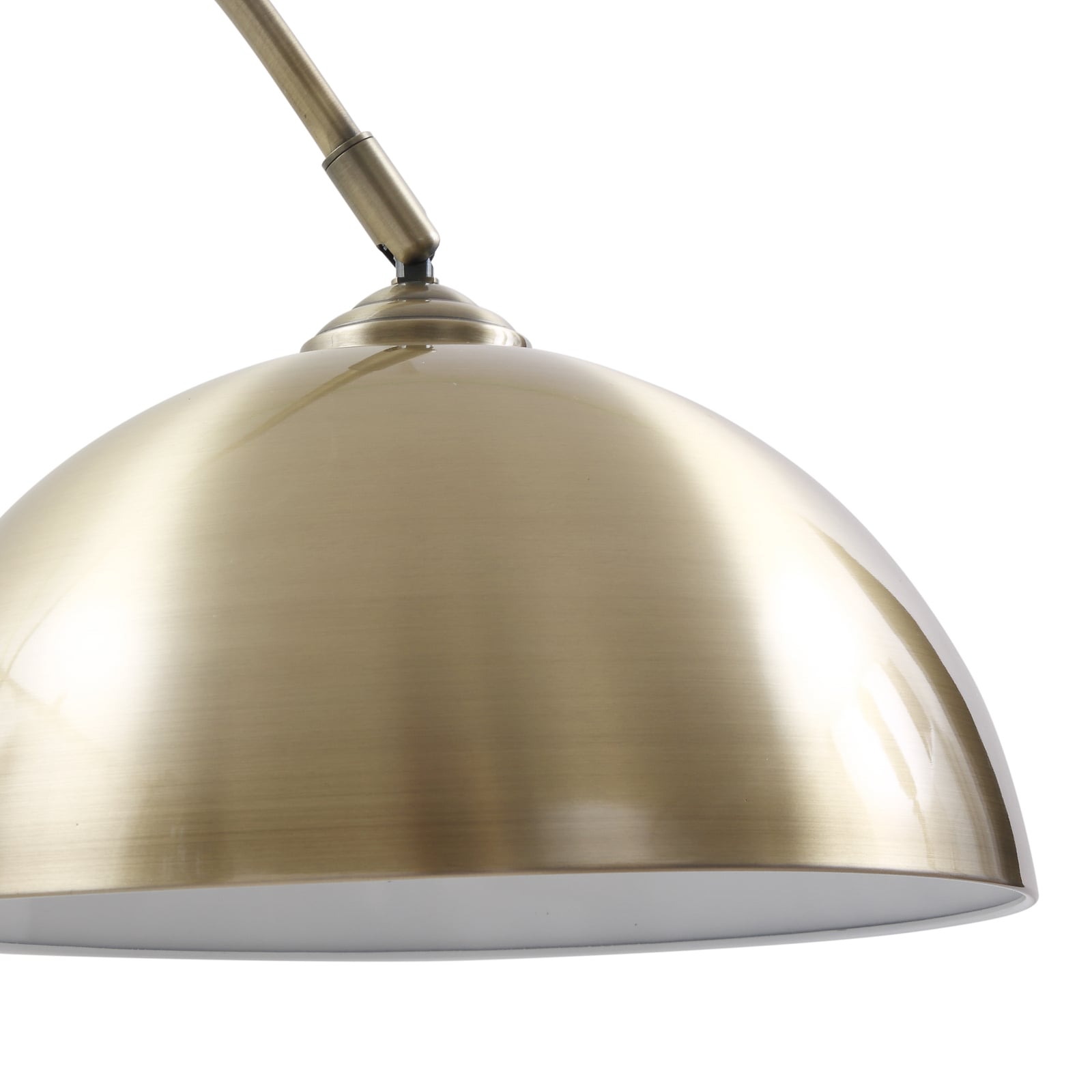 Lindby Bogenstehleuchte Lennart antik Messing Metall 183cm höhenverstellbar - 4251096594485