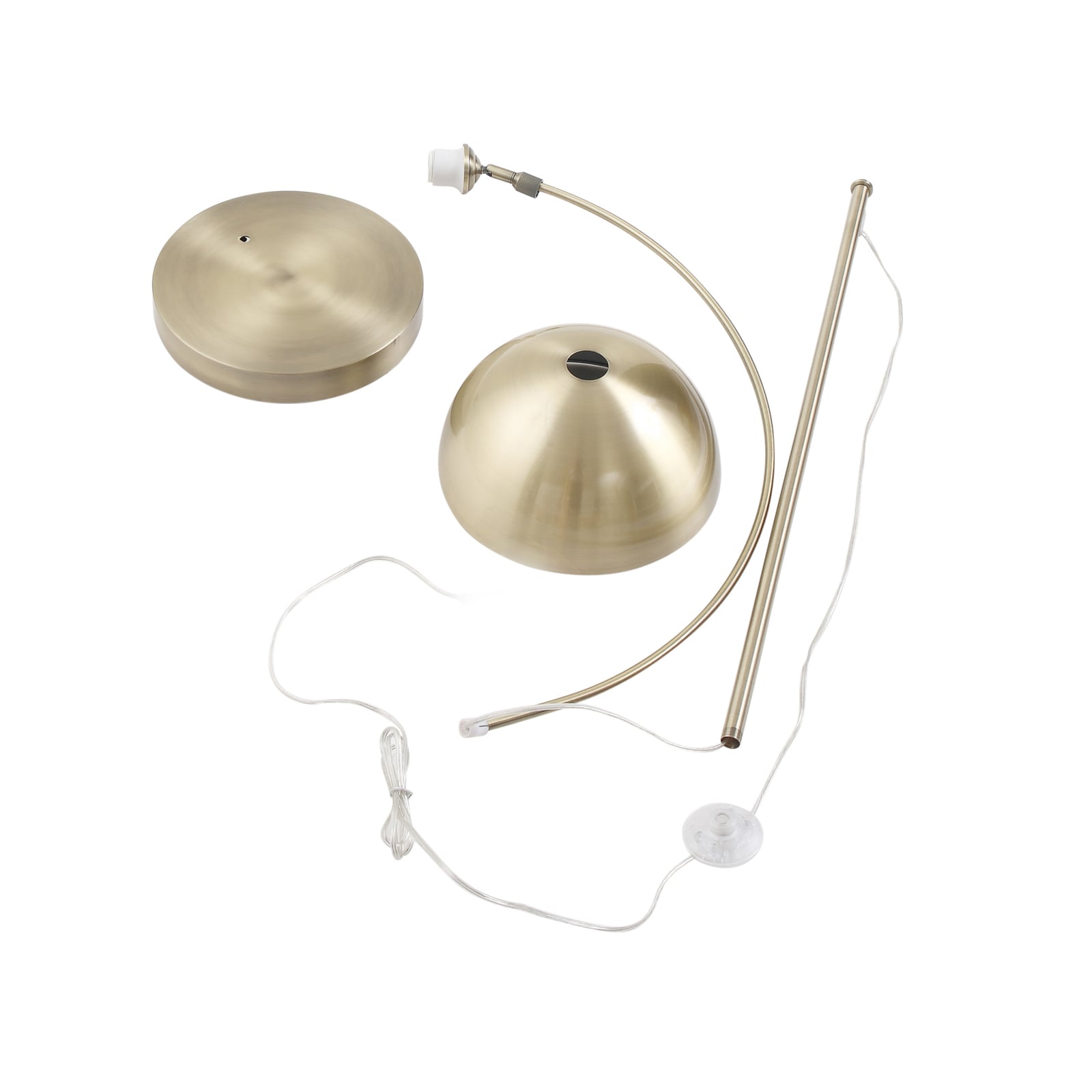 Lindby Bogenstehleuchte Lennart antik Messing Metall 183cm höhenverstellbar - 4251096594485