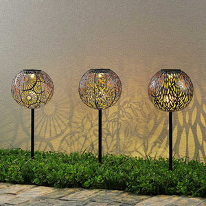 B-Ware Lindby Gartenleuchte Solarleuchte Vilani LED 3er Set warmweiß IP44 54cm silber