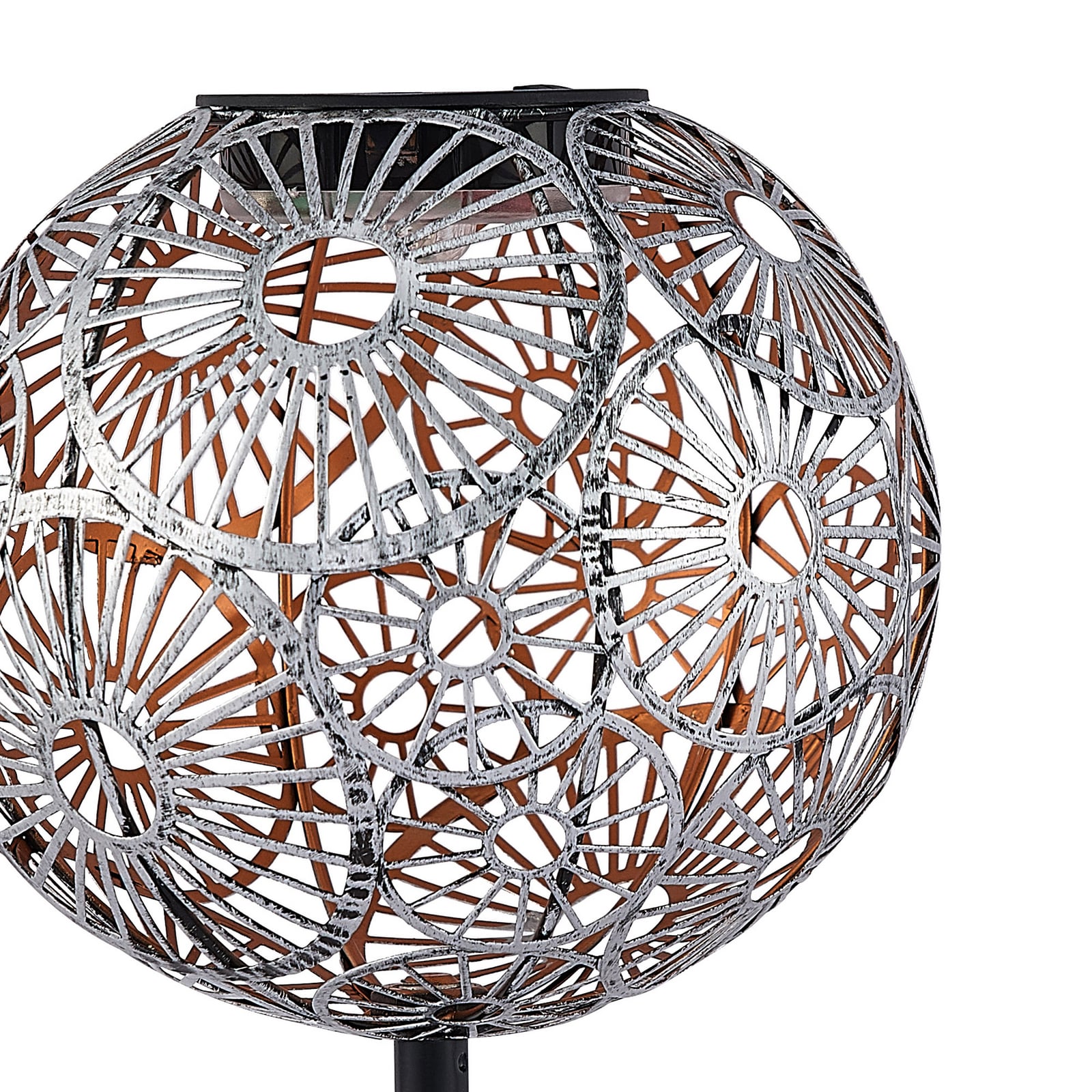 Lindby Gartenleuchte Solarleuchte Vilani LED 3er Set warmweiß IP44 54cm silber - 4251096599398