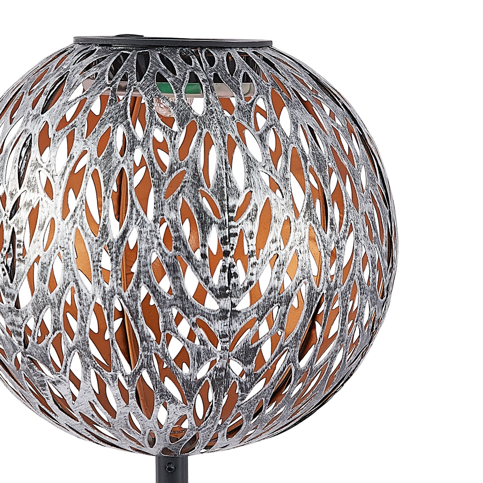 Lindby Gartenleuchte Solarleuchte Vilani LED 3er Set warmweiß IP44 54cm silber - 4251096599398