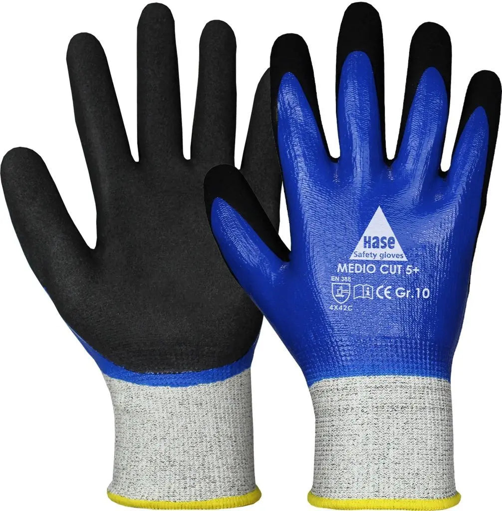 B-Ware Hase Montagehandschuh Schnittschutzhandschuh Medio Cut 5 Plus Gr 11 Blau 10 Paar - 4018949508453