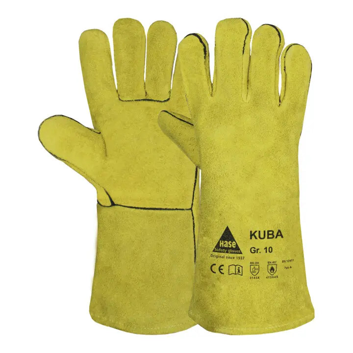 B-Ware Hase Kuba Schweißerhandschuh Handschuh Rindspaltleder Größe 10 6 Paar  - 4018949978027
