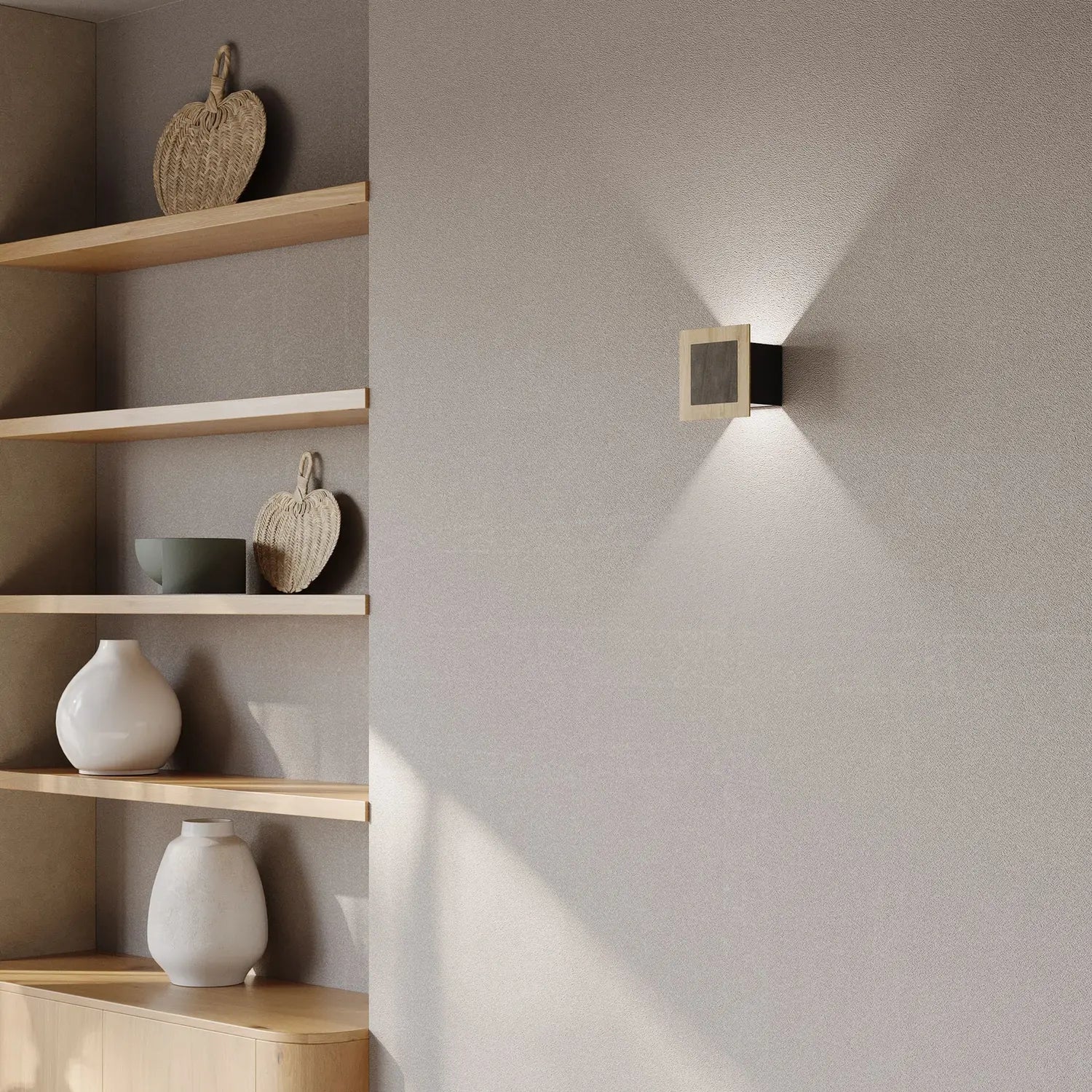 B-Ware Elobra Wandleuchte Wandleuchter Led Holz Granit Eiche Grau Dimmer 4000 K 15 Cm - 4019698142509