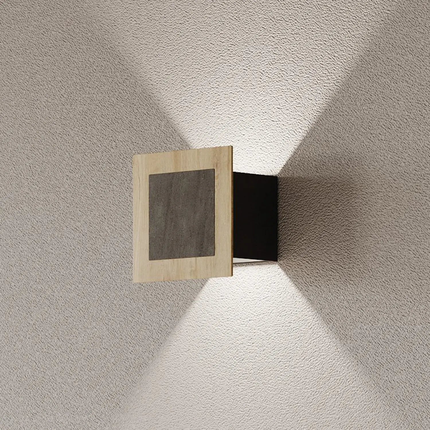 B-Ware Elobra Wandleuchte Wandleuchter Led Holz Granit Eiche Grau Dimmer 4000 K 15 Cm - 4019698142509