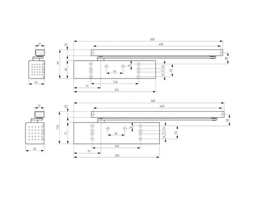 B-Ware Dorma Türschließer Ts 93 G Schließer Tür Metall Silber Ohne Gleitschiene Din L R - 4021226301418