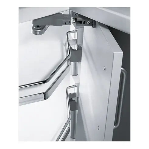B-Ware Hettich Eckschrankdrehbeschlag Falttürbeschlag Revo 90° 800mm Silber Weiß - 4023149124754
