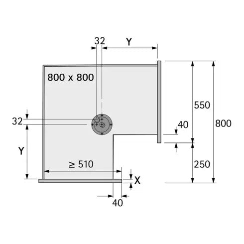 B-Ware Hettich Eckschrankdrehbeschlag Falttürbeschlag Revo 90° 800mm Silber Weiß - 4023149124754