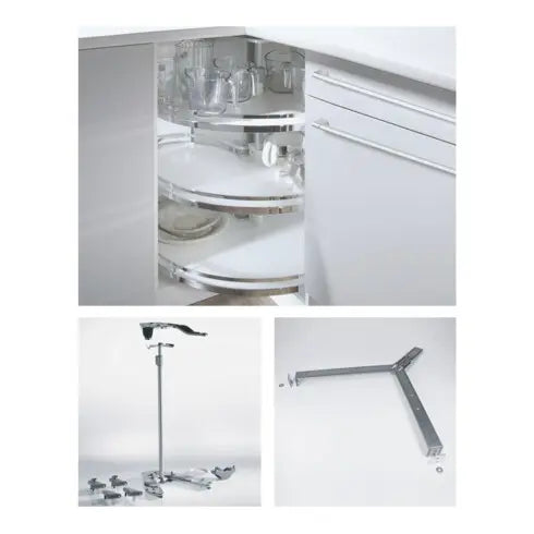 B-Ware Hettich Eckschrankdrehbeschlag Falttürbeschlag Revo 90° 800mm Silber Weiß - 4023149124754