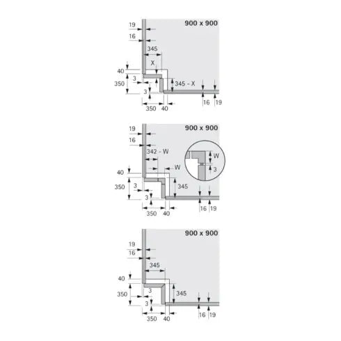 B-Ware Hettich Eckschrankdrehbeschlag Falttürbeschlag Revo 90° 800mm Silber Weiß - 4023149124754