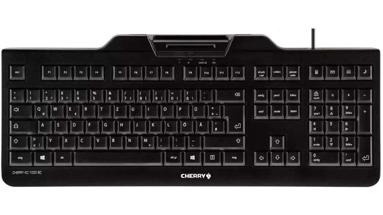 Cherry Kc 1000 Sc Usb Tastatur Deutsch, Qwertz Schwarz Chipkarten Leser B-Ware
