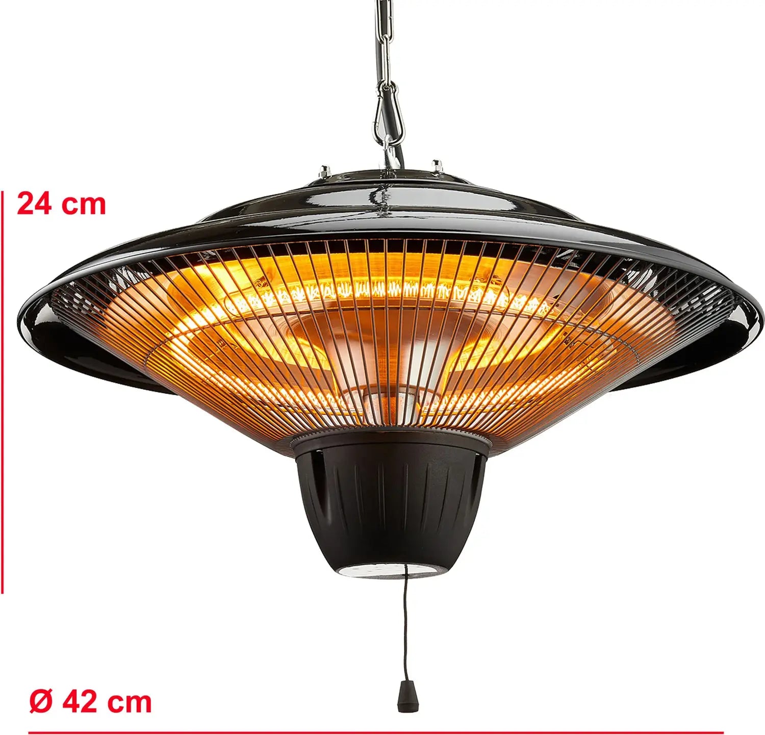Cepewa Deckenheizstrahler Heizstrahler Terrassenstrahler Alu ø42cm H24cm 1500 W   B-Ware - 4032037706118