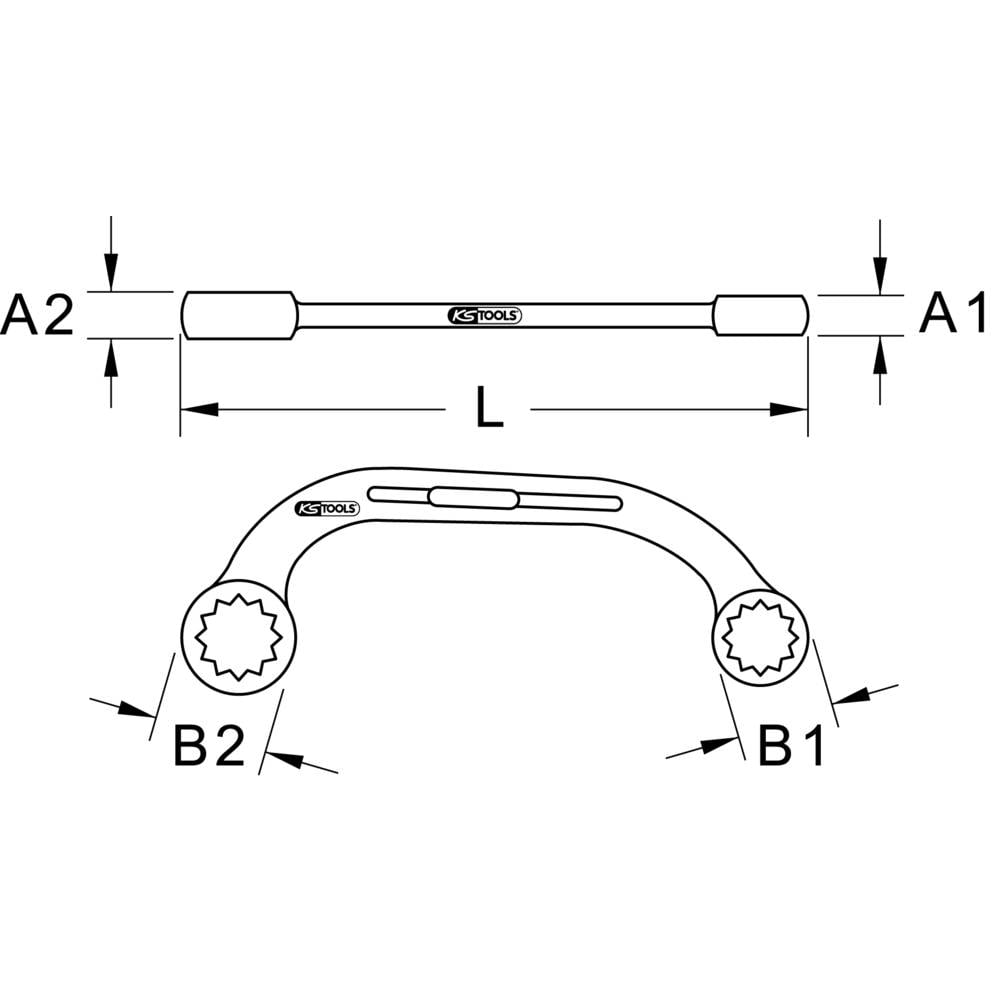 KS Tools Doppelringschlüssel Ringschlüssel metrisch SW 16 - 18 mm 2 STÜCK - 4042146112342