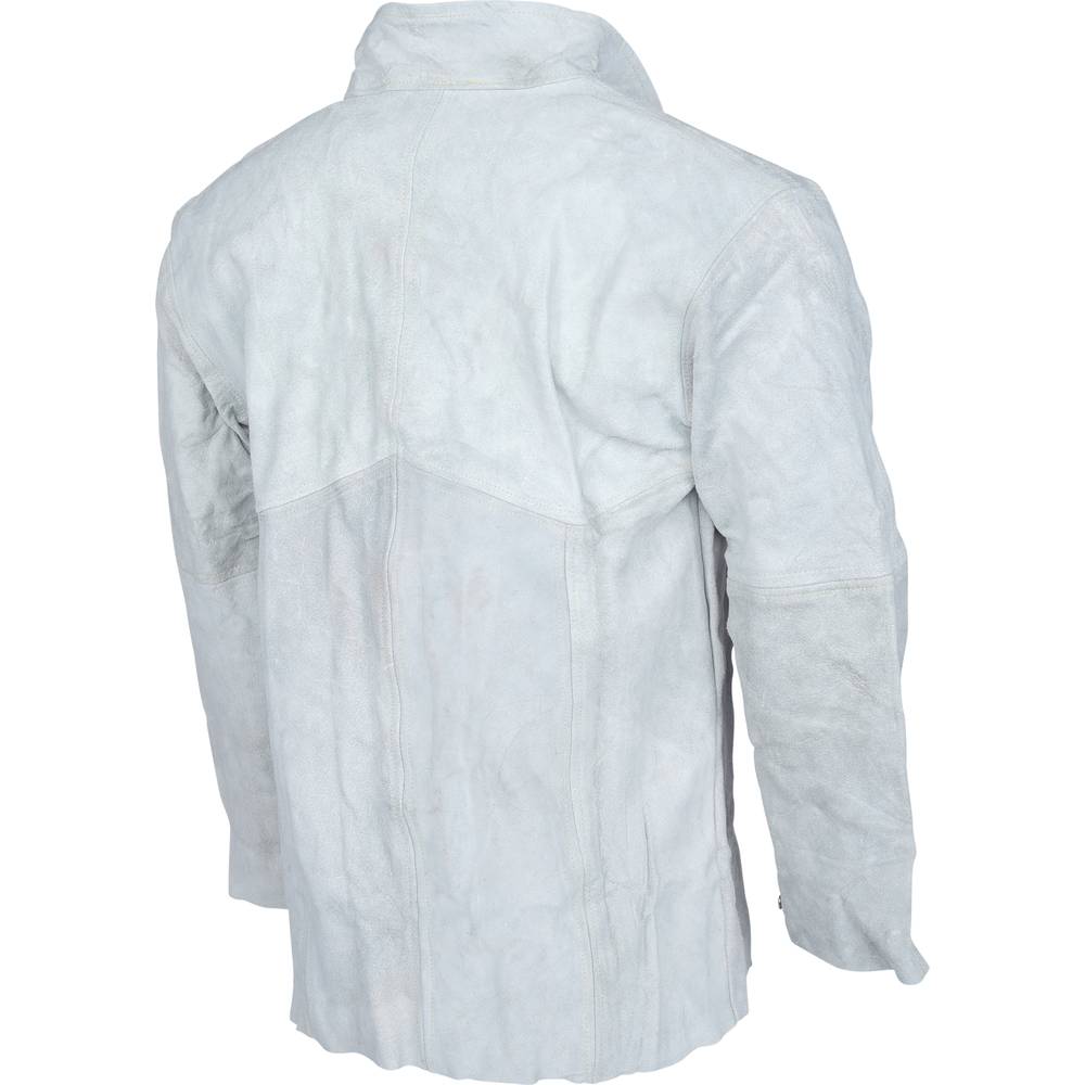 KS Tools Schweißerjacke Jacke grau XL Lederverschluss Klettverschluss Kragen - 4042146544884