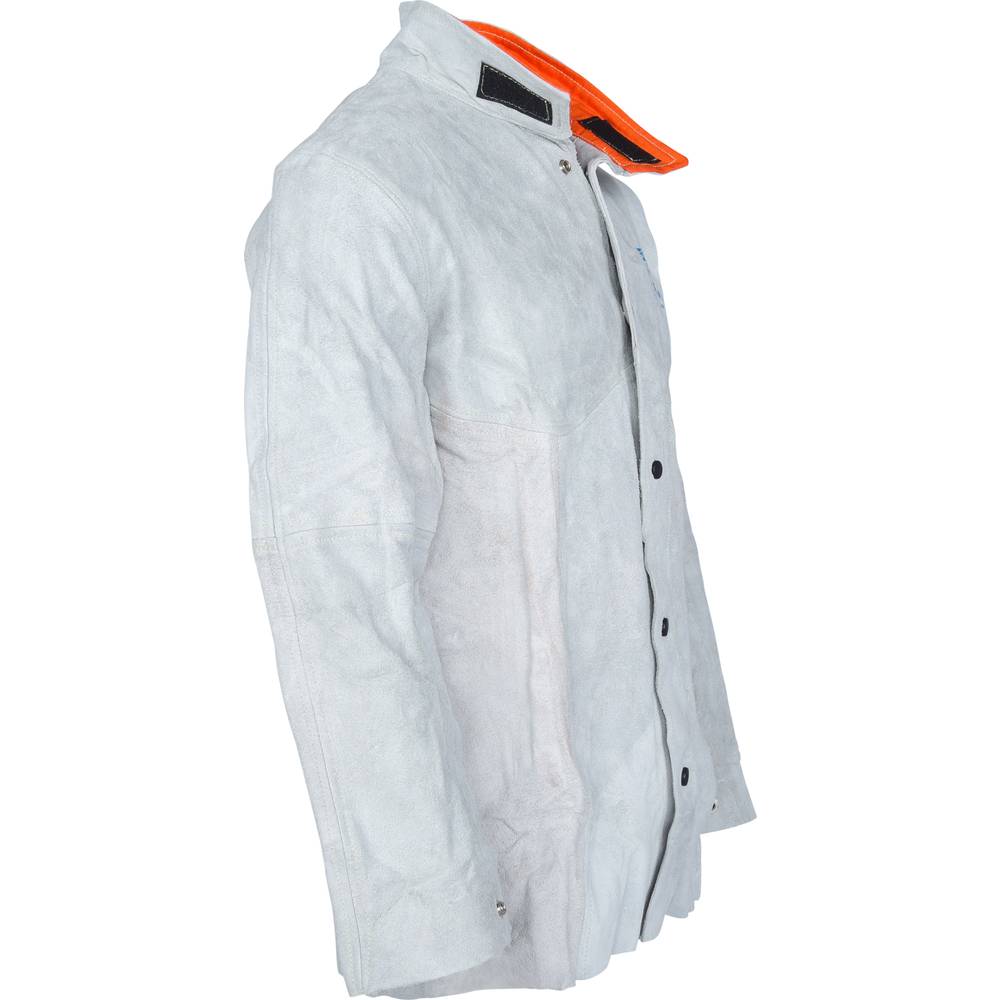 KS Tools Schweißerjacke Jacke grau XL Lederverschluss Klettverschluss Kragen - 4042146544884