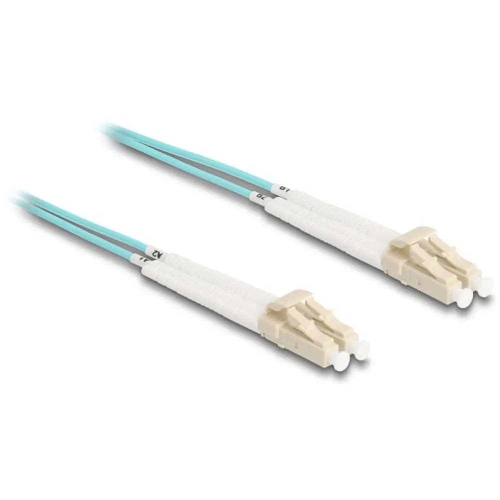 B-Ware Delock Kabel Lwl Glasfaserkabel Lc Duplex Multimode Om3 Aquablau 0.5 M 2 Stück - 4043619880782