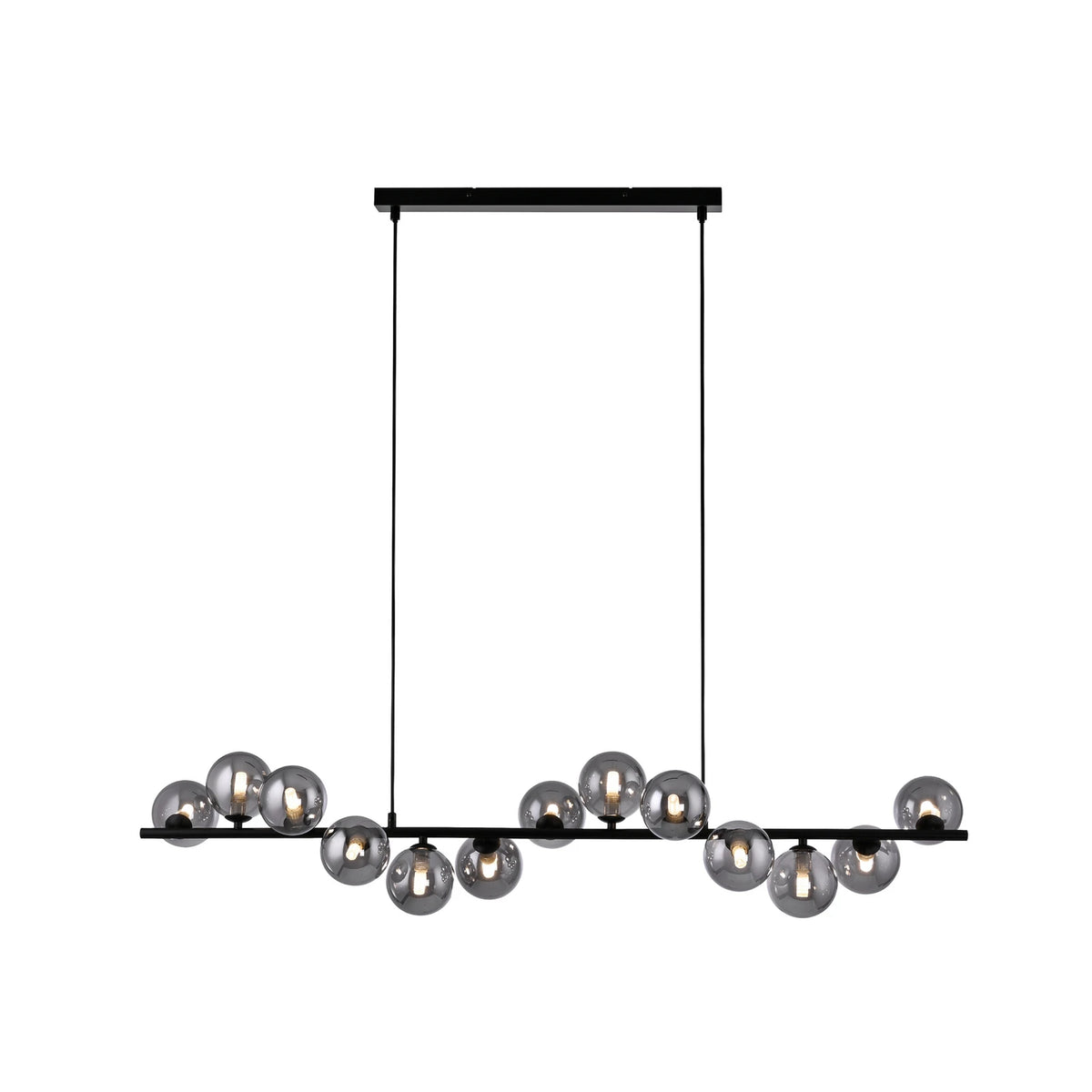 SCHÖNER WOHNEN Hängeleuchte Pendelleuchte Dubai Rauchglas G9 LED schwarz 13-flg - 4043689017590