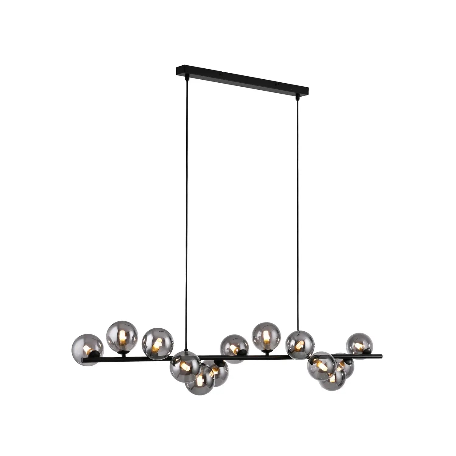 B-Ware Schöner Wohnen Hängeleuchte Pendelleuchte Dubai Rauchglas G9 Led Schwarz 13 Flg - 4043689017590