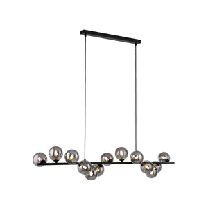 B-Ware Schöner Wohnen Hängeleuchte Pendelleuchte Dubai Rauchglas G9 Led Schwarz 13 Flg