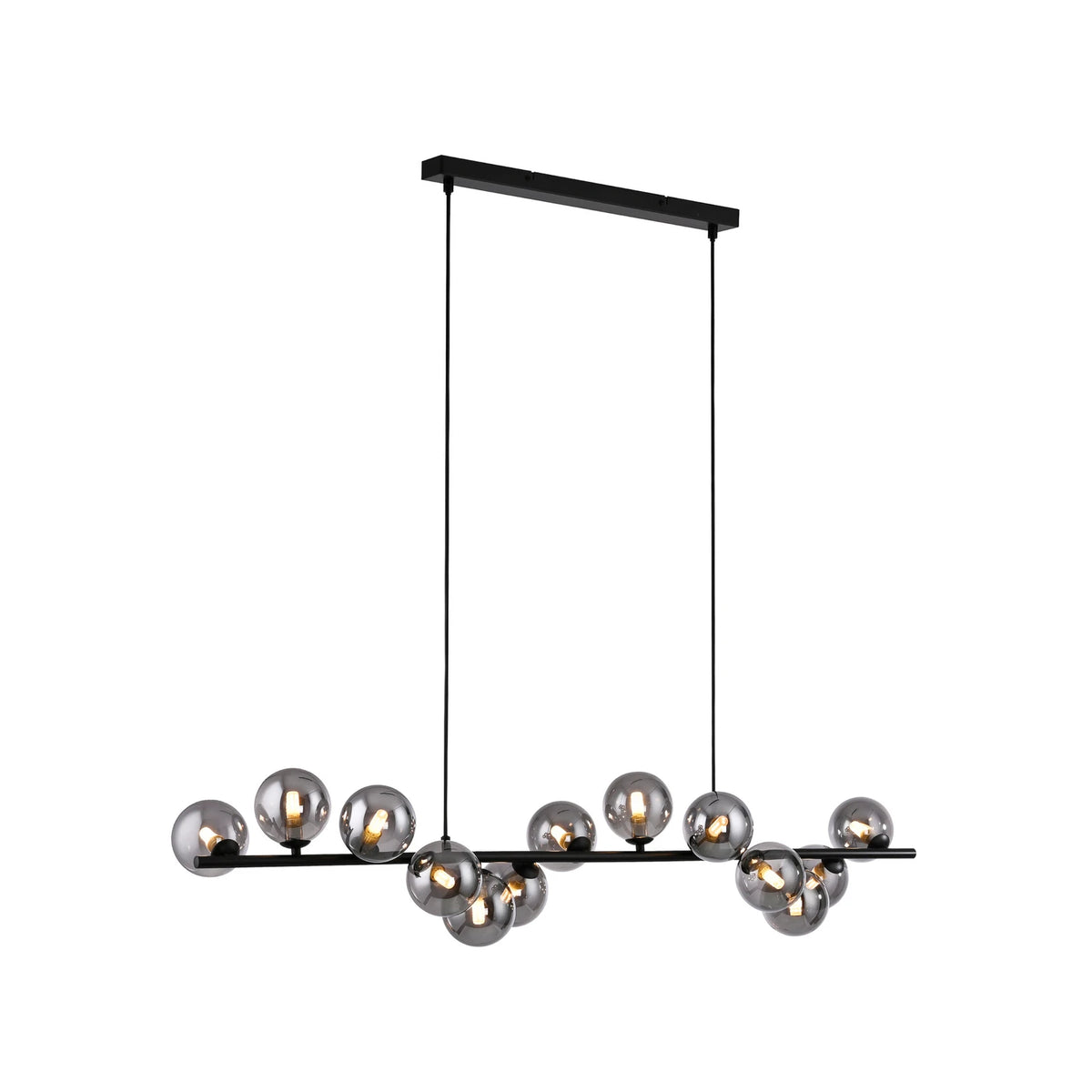 SCHÖNER WOHNEN Hängeleuchte Pendelleuchte Dubai Rauchglas G9 LED schwarz 13-flg - 4043689017590