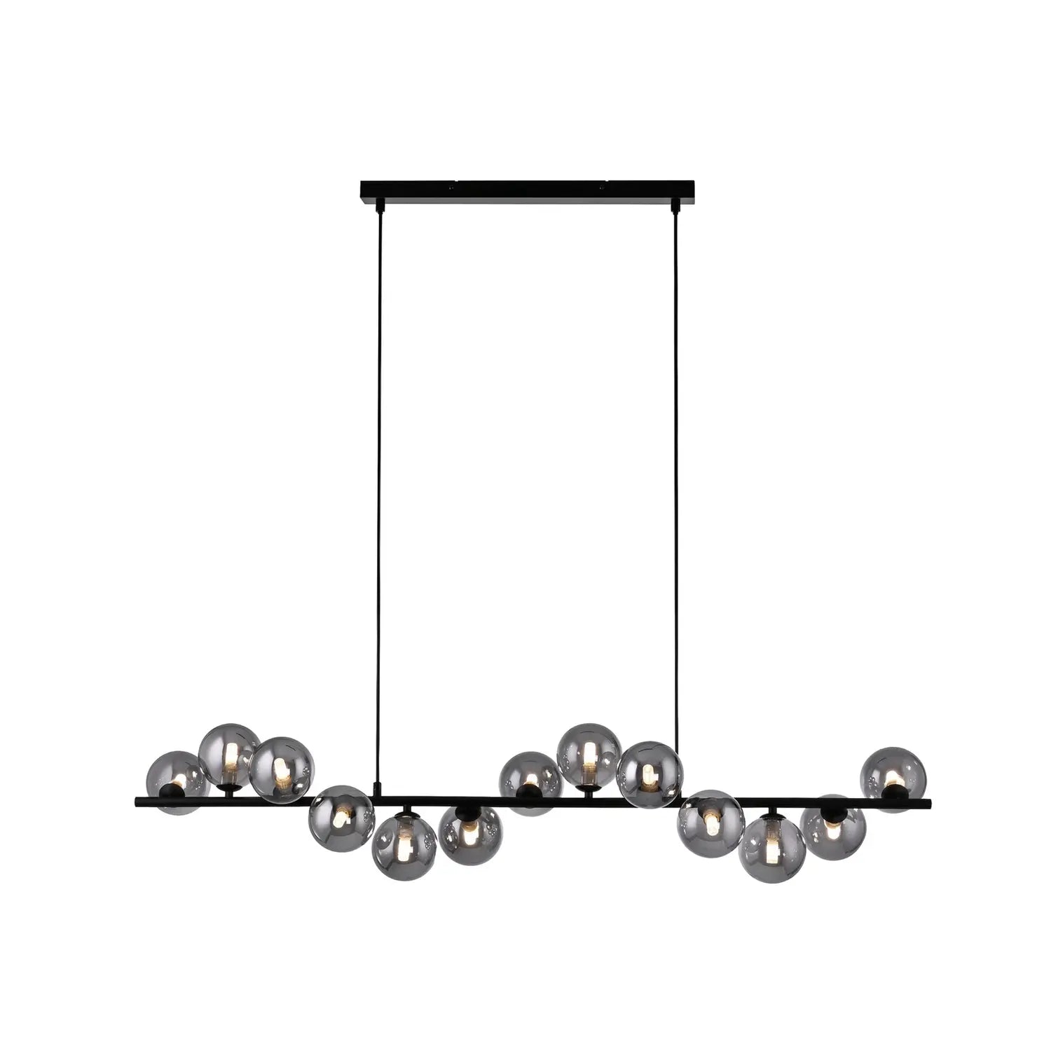 B-Ware Schöner Wohnen Hängeleuchte Pendelleuchte Dubai Rauchglas G9 Led Schwarz 13 Flg - 4043689017590