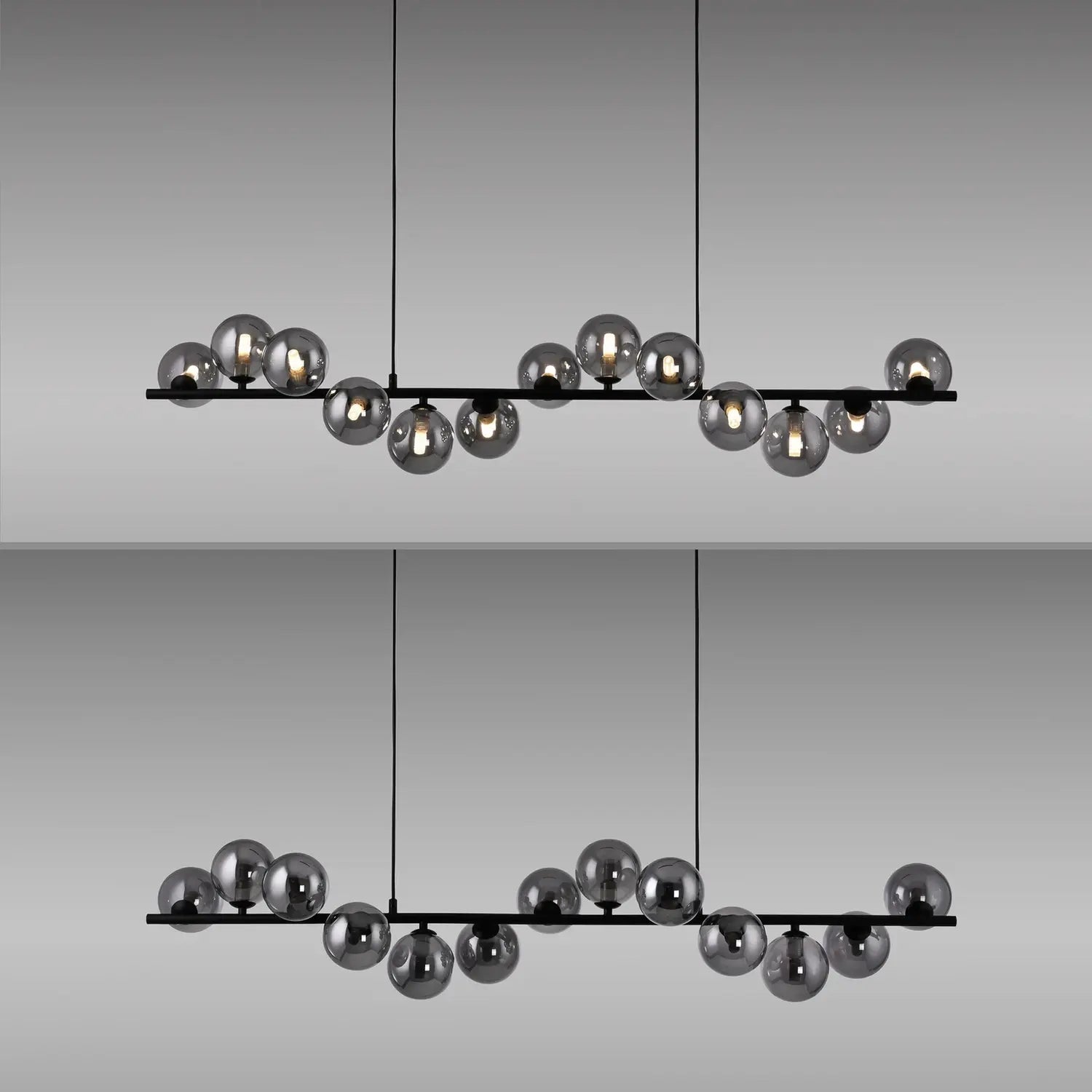 B-Ware Schöner Wohnen Hängeleuchte Pendelleuchte Dubai Rauchglas G9 Led Schwarz 13 Flg - 4043689017590
