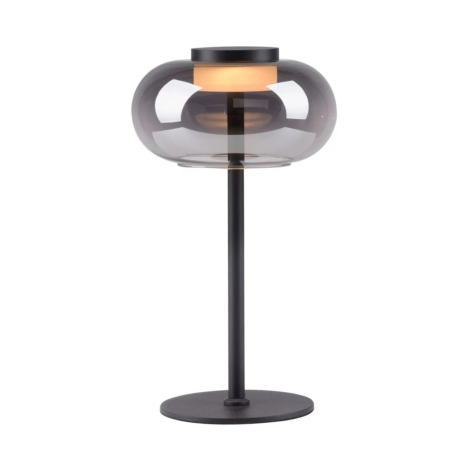 B-Ware Schöner Wohnen Tischleuchte Lampe Led Sia Rauchglas Schnurschalter Schwarz 33 Cm - 4043689017798