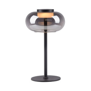 B-Ware Schöner Wohnen Tischleuchte Lampe Led Sia Rauchglas Schnurschalter Schwarz 33 Cm