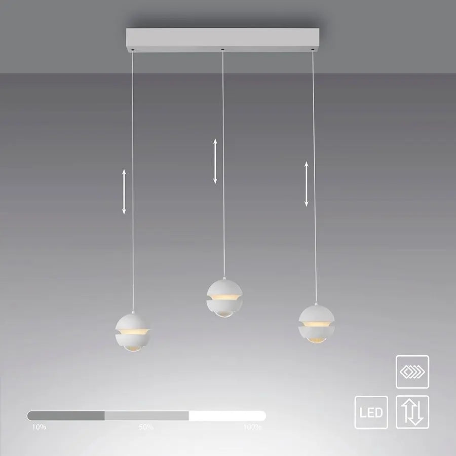 B-Ware Schöner Wohnen Pendelleuchte Hängelampe Led Lini Höhenverstellbar Dimmbar Weiß - 4043689018047