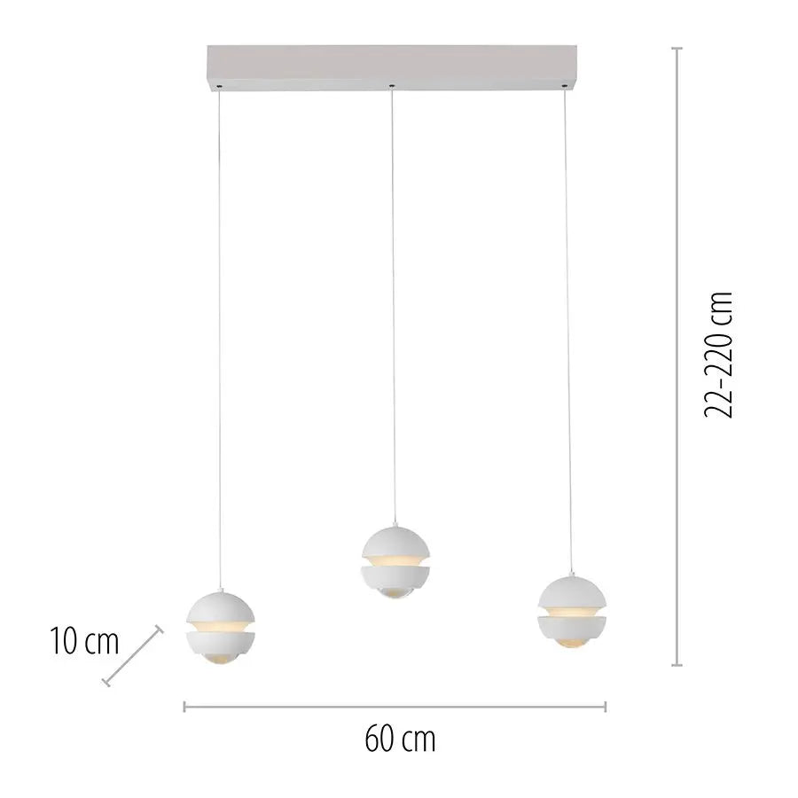 B-Ware Schöner Wohnen Pendelleuchte Hängelampe Led Lini Höhenverstellbar Dimmbar Weiß - 4043689018047