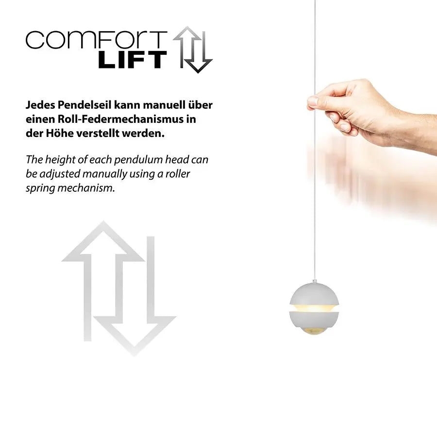 B-Ware Schöner Wohnen Pendelleuchte Hängelampe Led Lini Höhenverstellbar Dimmbar Weiß - 4043689018047