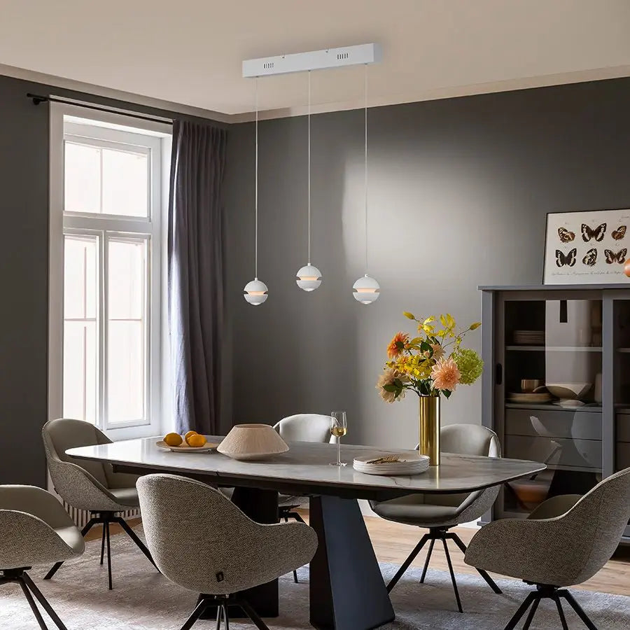 B-Ware Schöner Wohnen Pendelleuchte Hängelampe Led Lini Höhenverstellbar Dimmbar Weiß - 4043689018047