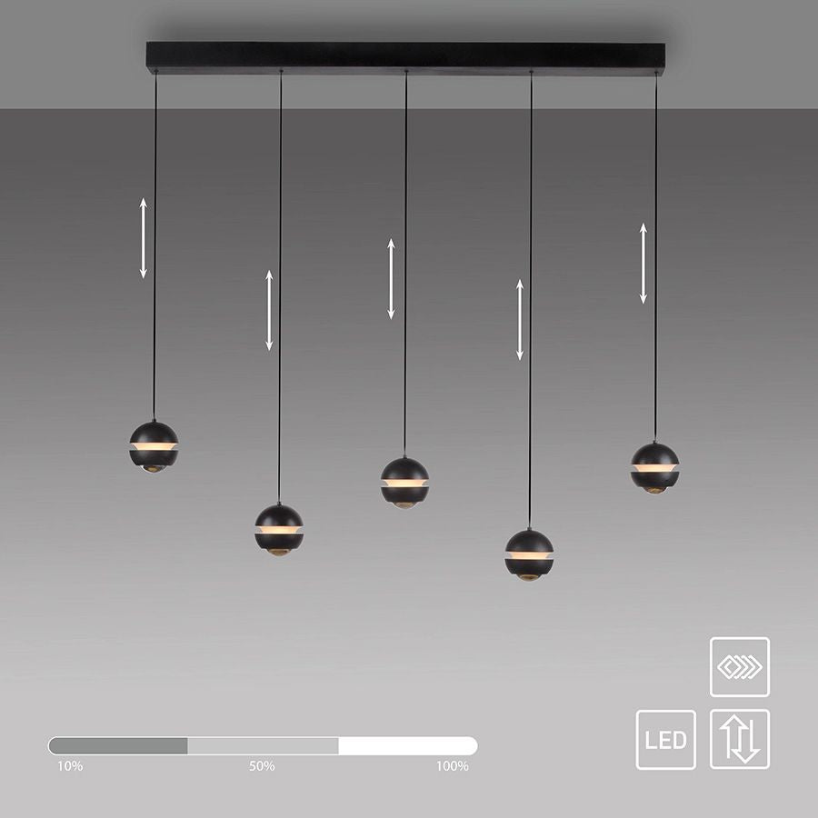 SCHÖNER WOHNEN Pendelleuchte Hängelampe LED LINI verstellbar dimmbar schwarz - 4043689018078